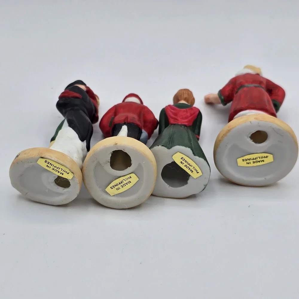 Vtg Christmas Village Figures Lot‎ Ceramic Miniature Scrooge Bob Tiny Tim
